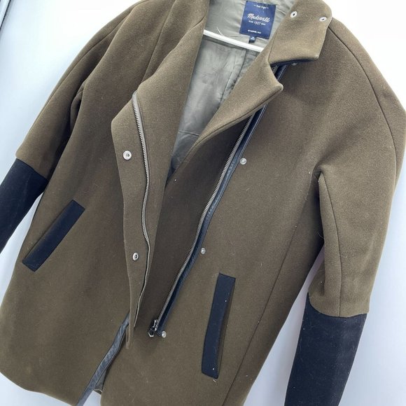 Madewell Womens Size 10 City Grid Wool Peacoat Brown Black Colorblock Winter - Picture 4 of 12